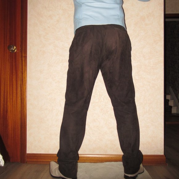 Polo Ralph Lauren Chocolate Brown Suede Pants Size 33 - Picture 10 of 13